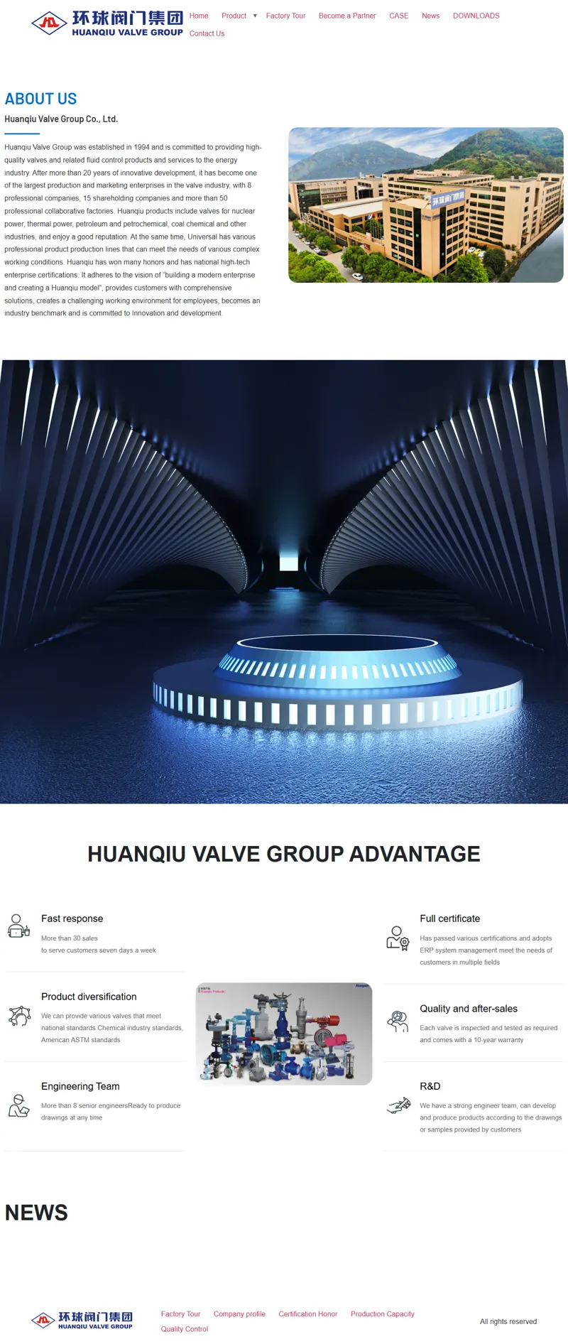 Huaqiu Valve Group 网页长截图
